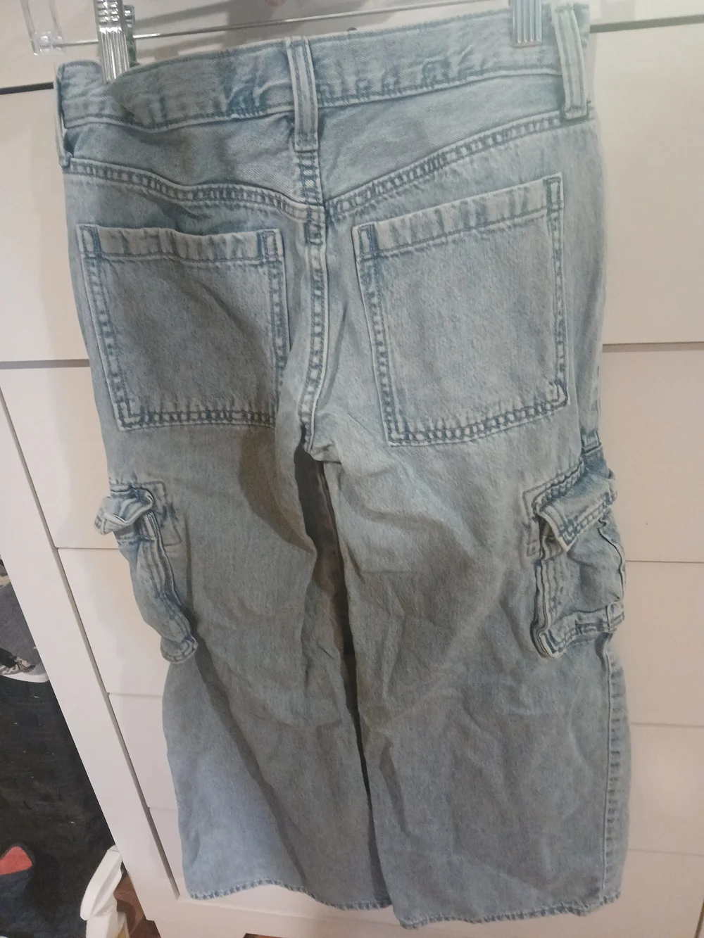 Old Navy Light Blue Wide Leg Cargo Jeans